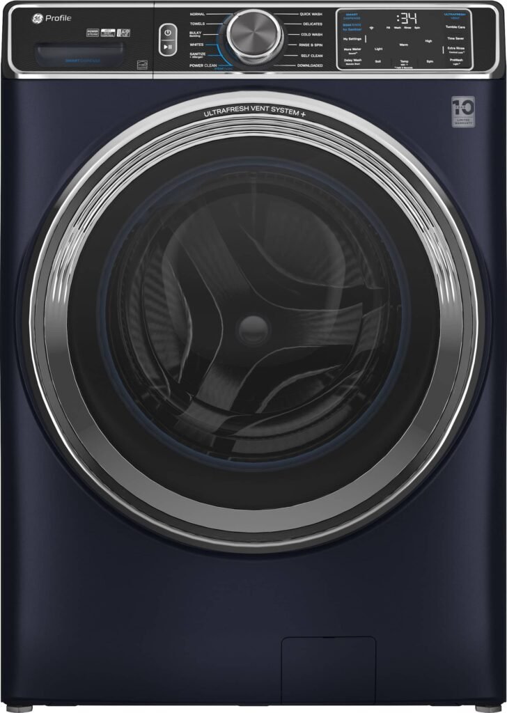 GE Profile 5.3 Cu. Ft. High-Efficiency Stackable Smart Front Load Washer Steam UltraFresh Vent from Kings Outlet