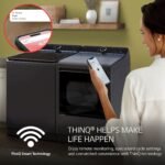 LG 7.3 Cu. Ft. Smart Electric Dryer Steam EasyLoad Door Matte Black from Kings Outlet