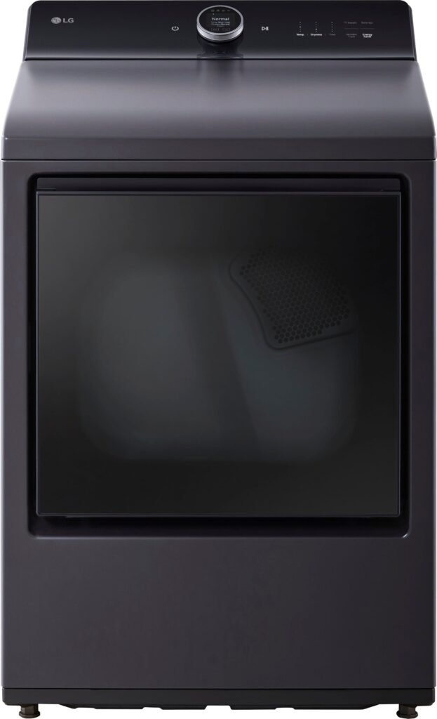 LG 7.3 Cu. Ft. Smart Gas Dryer Steam EasyLoad Door Matte Black from Kings Outlet