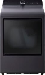LG 7.3 Cu. Ft. Smart Gas Dryer Steam EasyLoad Door Matte Black from Kings Outlet