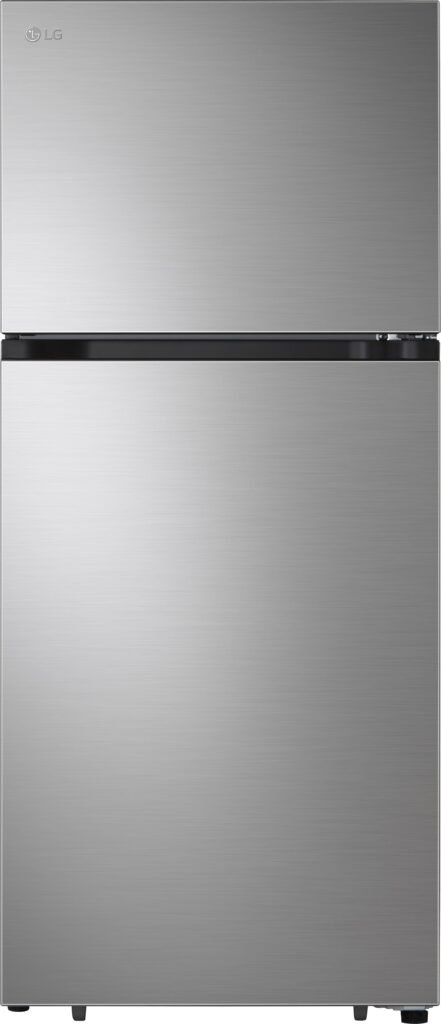 LG 17.5 Cu. Ft. Garage Ready Top-Freezer Refrigerator Reversible Doors Stainless Steel from Kings Outlet
