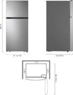 LG 17.5 Cu. Ft. Garage Ready Top-Freezer Refrigerator Reversible Doors Stainless Steel from Kings Outlet