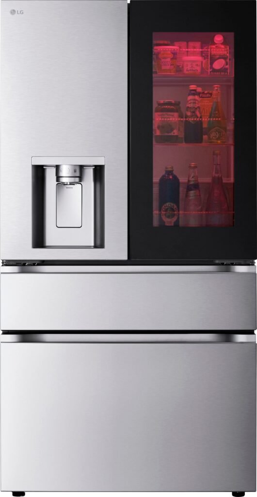 LG Standard-Depth MAX 28.6 Cu. Ft. 4-Door French Door-in-Door Smart Refrigerator InstaView MyColor Stainless from Kings Outlet