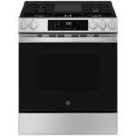 GE 5.3 Cu. Ft. Slide-In Gas Convection Range Steam Cleaning EasyWash Tray Stainless Steel from Kings Outlet