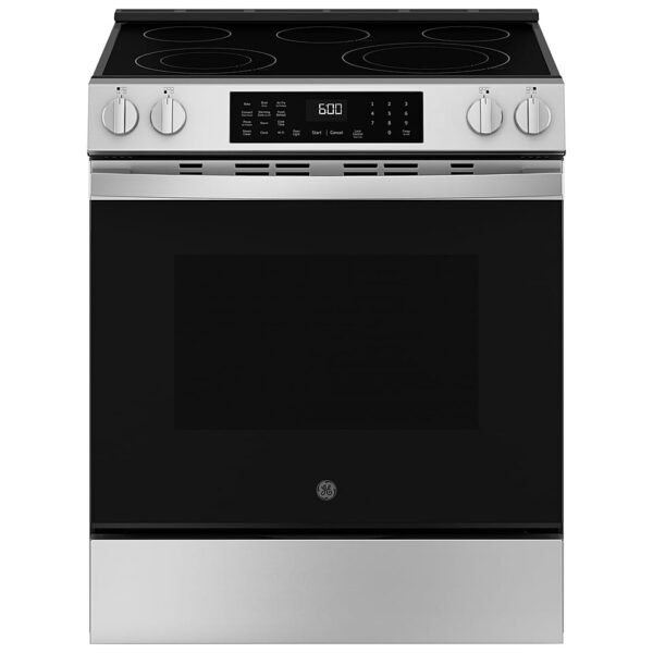 GE 5.3 Cu. Ft. Slide-In Electric Convection Range Steam Cleaning EasyWash Oven Tray Stainless from Kings Outlet