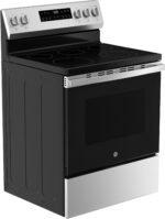 GE 5.3 Cu. Ft. Freestanding Electric Range Self-Clean Steam Cleaning Option Crisp Mode Stainless from Kings Outlet