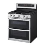 LG 6.9 Cu. Ft. Freestanding Double Oven Gas True Convection Smart Range EasyClean Air from Kings Outlet