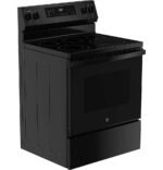GE 5.3 Cu. Ft. Freestanding Electric Convection Range Steam Cleaning EasyWash Tray Black from Kings Outlet