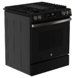 GE 5.3 Cu. Ft. Slide-In Gas Convection Range Steam Cleaning EasyWash Tray Black Slate from Kings Outlet