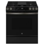 GE 5.3 Cu. Ft. Slide-In Gas Convection Range Steam Cleaning EasyWash Tray Black Slate from Kings Outlet