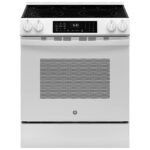GE 5.3 Cu. Ft. Slide-In Electric Convection Range Steam Cleaning EasyWash Oven Tray White from Kings Outlet