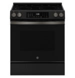 GE 5.3 Cu. Ft. Slide-In Electric Convection Range Steam Cleaning EasyWash Oven Tray Black from Kings Outlet