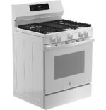 GE 5.3 Cu. Ft. Freestanding Gas Convection Range Steam Cleaning EasyWash Oven Tray White from Kings Outlet