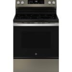 GE 5.3 Cu. Ft. Freestanding Electric Convection Range Steam Cleaning EasyWash Tray Slate from Kings Outlet