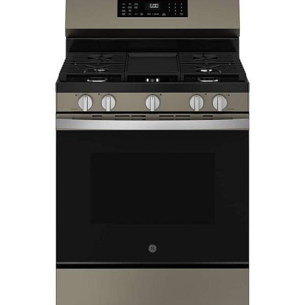 GE 5.3 Cu. Ft. Freestanding Gas Convection Range Steam Cleaning EasyWash Oven Tray Slate from Kings Outlet