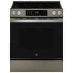 GE 5.3 Cu. Ft. Slide-In Electric Convection Range Steam Cleaning EasyWash Oven Tray Slate from Kings Outlet
