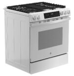 GE 5.3 Cu. Ft. Slide-In Gas Convection Range Steam Cleaning EasyWash Tray White from Kings Outlet