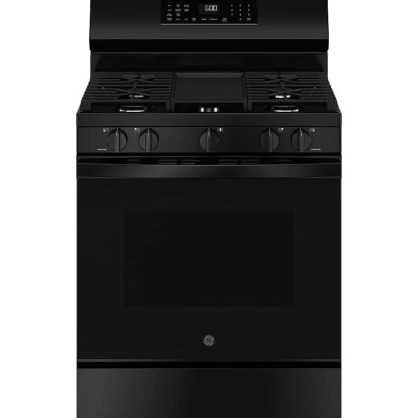 GE 5.3 Cu. Ft. Freestanding Gas Convection Range Steam Cleaning EasyWash Oven Tray Black from Kings Outlet