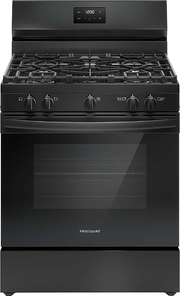Frigidaire 5.1 Cu. Ft Freestanding Gas Range Quick Boil Burner Black from Kings Outlet