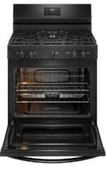 Frigidaire 5.1 Cu. Ft Freestanding Gas Range Quick Boil Burner Black from Kings Outlet