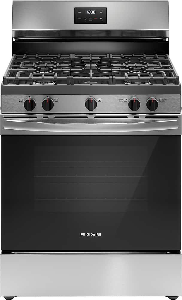 Frigidaire 5.1 Cu. Ft Freestanding Gas Range Quick Boil Burner Stainless Steel from Kings Outlet