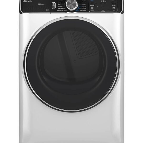 GE Profile 7.8 Cu. Ft. Stackable Smart Electric Dryer Steam Sanitize Cycle White from Kings Outlet