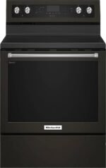 KitchenAid 6.4 Cu. Ft. Self-Cleaning Freestanding Electric Convection Range Black Stainless Steel from Kings Outlet