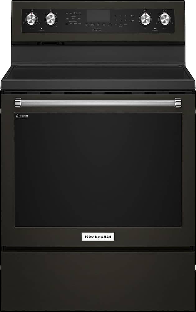 Kings Outlet KitchenAid 6.4 Cu. Ft. Self-Cleaning Freestanding Electric Convection Range Black Stainless Steel KitchenAid 6.4 Cu. Ft. Self-Cleaning Freestanding Electric Convection Range Black Stainless Steel from Kings Outlet
