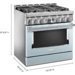 KitchenAid Commercial-Style 5.1 Cu. Ft. Slide-In Gas True Convection Range Self-Cleaning Misty Blue from Kings Outlet