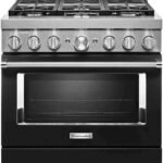 KitchenAid Commercial-Style 5.1 Cu. Ft. Slide-In Gas True Convection Range Self-Cleaning Imperial Black from Kings Outlet
