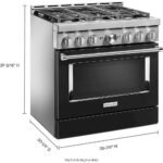 KitchenAid Commercial-Style 5.1 Cu. Ft. Slide-In Gas True Convection Range Self-Cleaning Imperial Black from Kings Outlet