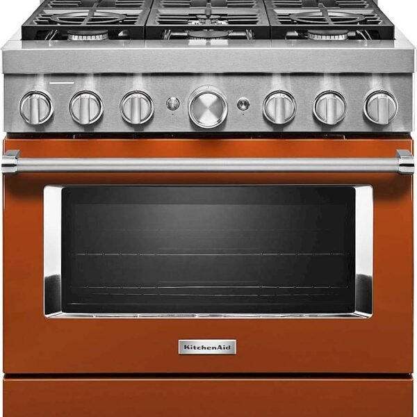 KitchenAid Commercial-Style 5.1 Cu. Ft. Slide-In Gas True Convection Range Self-Cleaning Scorched Orange from Kings Outlet