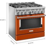KitchenAid Commercial-Style 5.1 Cu. Ft. Slide-In Gas True Convection Range Self-Cleaning Scorched Orange from Kings Outlet