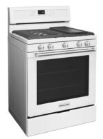 KitchenAid 5.8 Cu. Ft. Self-Cleaning Freestanding Gas True Convection Range Even-Heat White from Kings Outlet