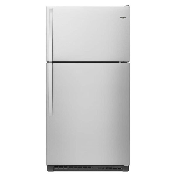 Whirlpool 20.5 Cu. Ft. Top-Freezer Refrigerator Monochromatic Stainless Steel from Kings Outlet