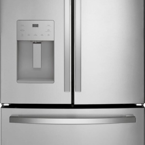 GE 20.6 Cu. Ft. French Door Counter Depth Refrigerator Space Saving Icemaker Stainless Steel from Kings Outlet