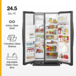 Whirlpool 36-inch Wide Side-by-Side Refrigerator 25 cu. ft. Black from Kings Outlet