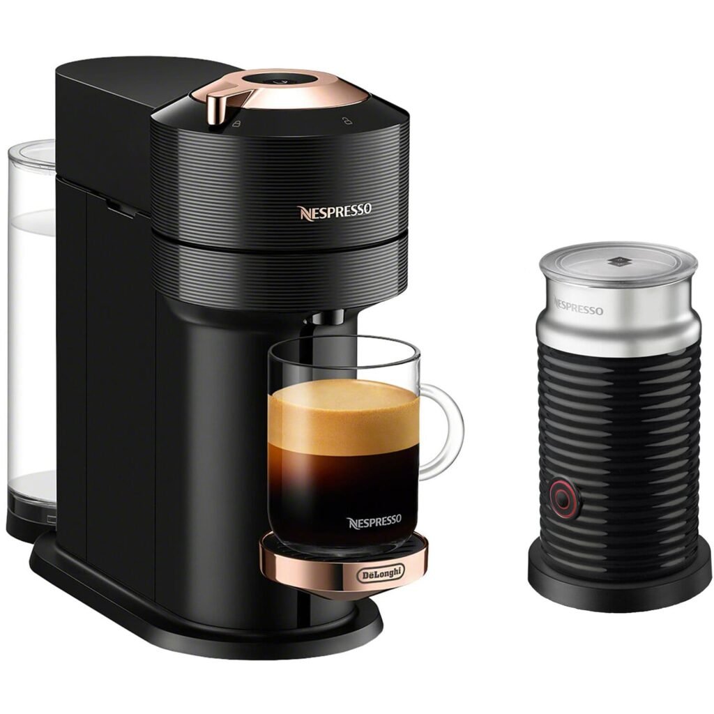 Nespresso Vertuo Next Premium Coffee Espresso Maker plus Aeroccino3 Milk Frother in Black Black from Kings Outlet