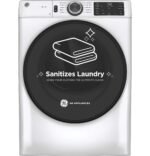 GE 7.8 Cu. Ft. Stackable Smart 10-Cycle Gas Dryer White from Kings Outlet