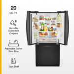 Whirlpool 20 Cu. Ft. Wide French Door Refrigerator Black from Kings Outlet