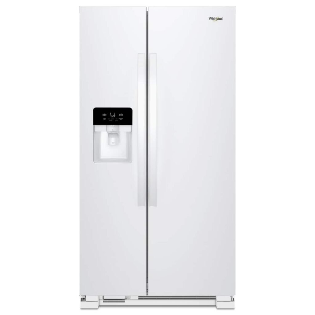 Whirlpool 21 Cu. Ft. Side-by-Side Refrigerator LED Interior Lighting White from Kings Outlet