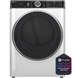 GE Profile 7.8 Cu. Ft. Stackable Smart Electric Dryer Steam Sanitize Cycle White from Kings Outlet