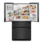Whirlpool 24.5 Cu. Ft. French Door Refrigerator Two-Tier Freezer Storage Black from Kings Outlet
