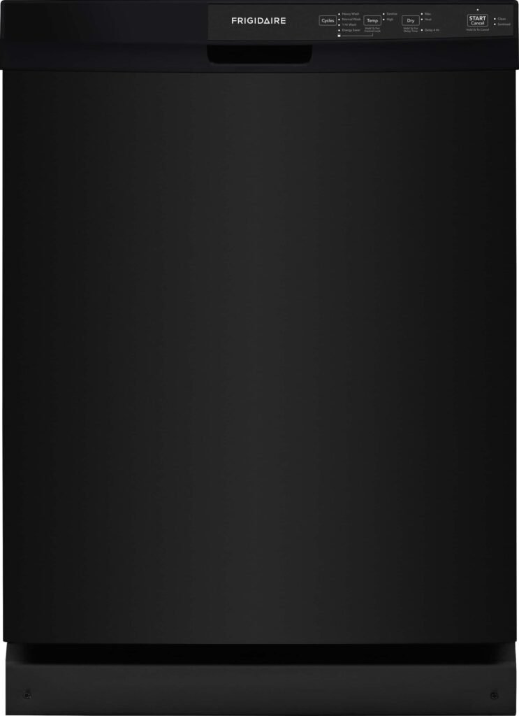 Frigidaire 24" Front Control Built-In Plastic Tub Dishwasher MaxDry 54 dBA Black from Kings Outlet