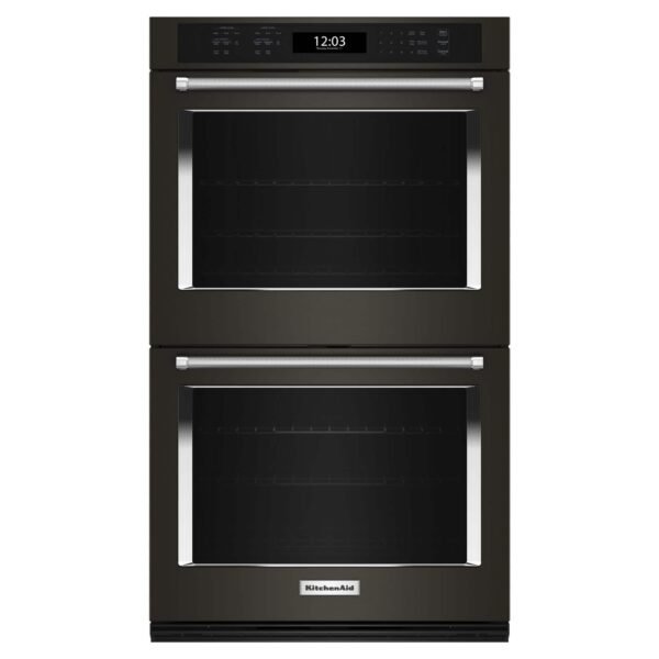 KitchenAid 30" Built-In Electric Convection Double Wall Oven Air Fry Mode Black Stainless Steel from Kings Outlet