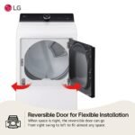 LG 7.3 Cu. Ft. Smart Electric Dryer Steam EasyLoad Door Alpine White from Kings Outlet