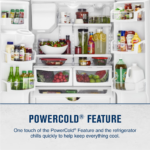 Maytag 25 Cu. Ft. French Door Refrigerator PowerCold Feature White White on White from Kings Outlet