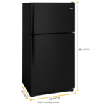 Whirlpool 20.5 Cu. Ft. Top-Freezer Refrigerator Frameless Glass Shelves Black from Kings Outlet