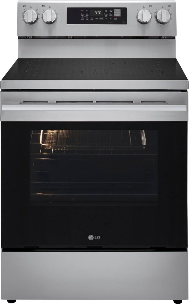 LG 6.3 Cu. Ft. Freestanding Electric True Convection Smart Range Air Fry UltraHeat Element from Kings Outlet