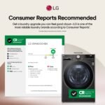 LG 4.5 Cu. Ft. High-Efficiency Stackable Smart Front Load Washer Steam Built-In Intelligence Black from Kings Outlet